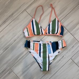 NWT Cupshe Honey Girl Striped Bikini, size M